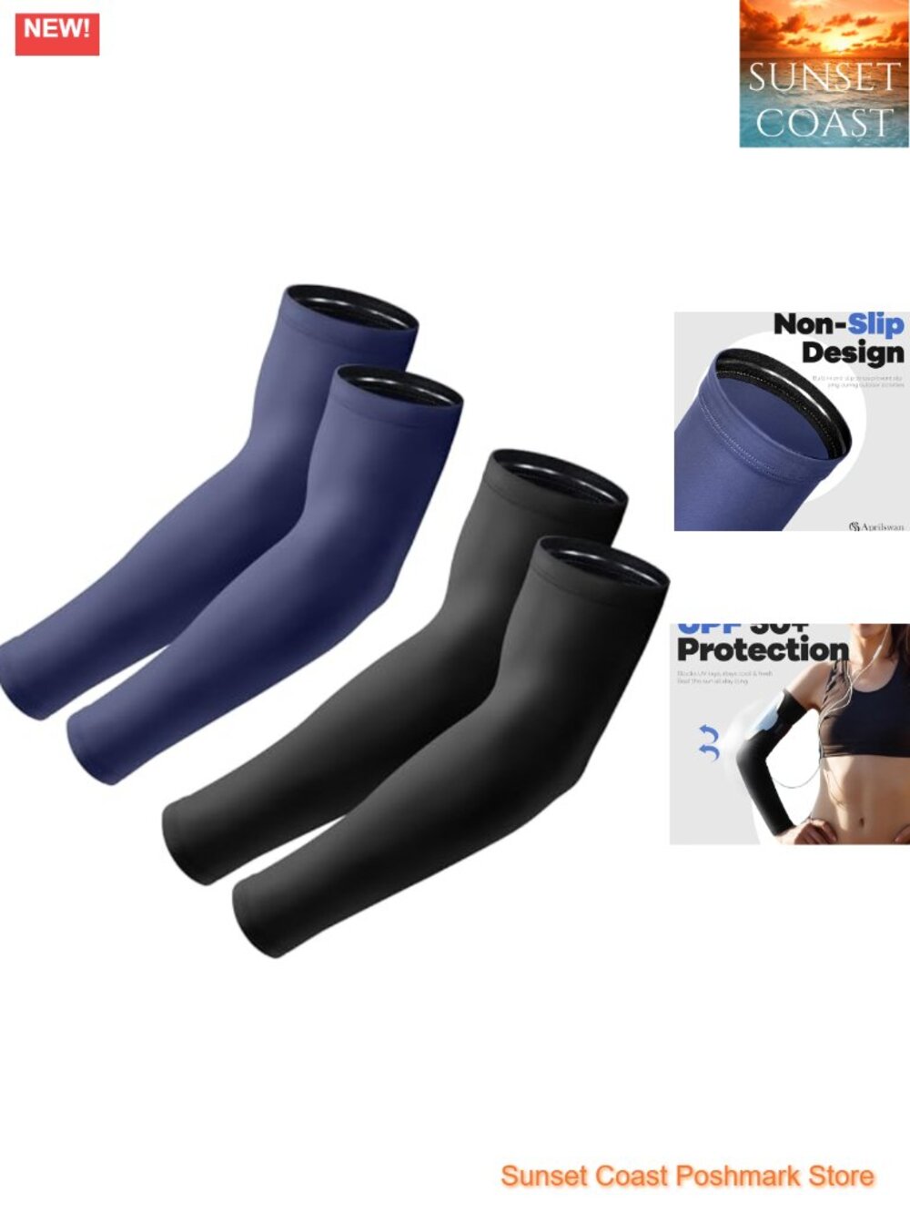 UV Protection Arm Sleeves Cooling Non-Slip Sports Sleeves